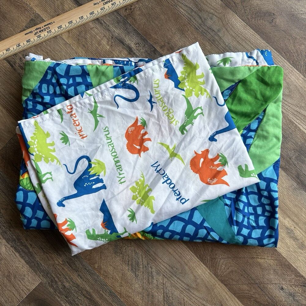 Dinosaur Crib Bedding Set Blanket Flat Sheet T Rex Stegosaurus Triceratops